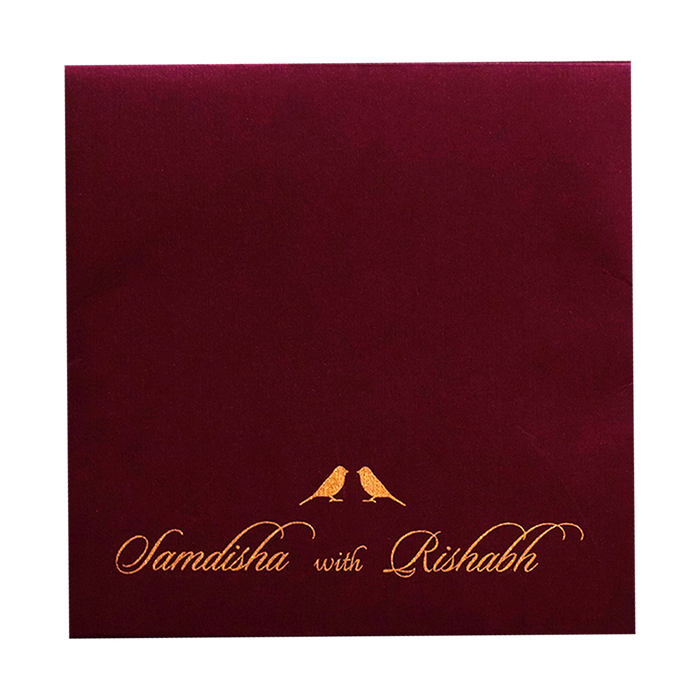 Royal Maroon MDF Invitation