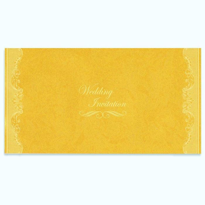 Alluring Gold Shading With Floral Border Wedding Card