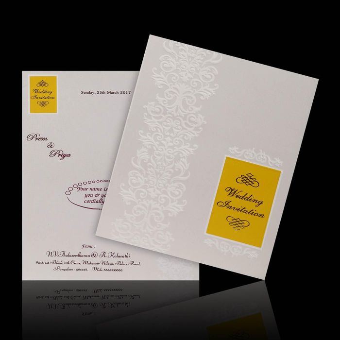 Classic White Floral Theme Wedding Card - KNK4037