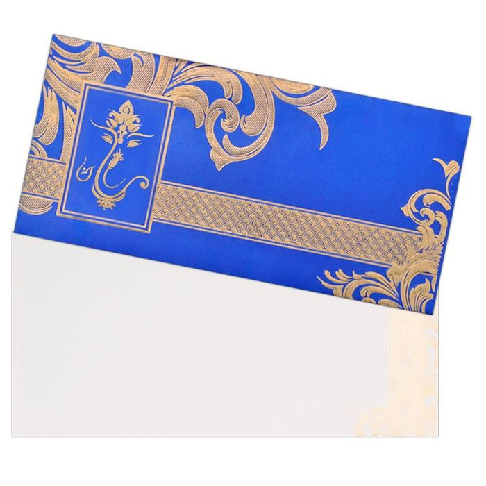 Blue Ganesha And Floral Design-knk2395