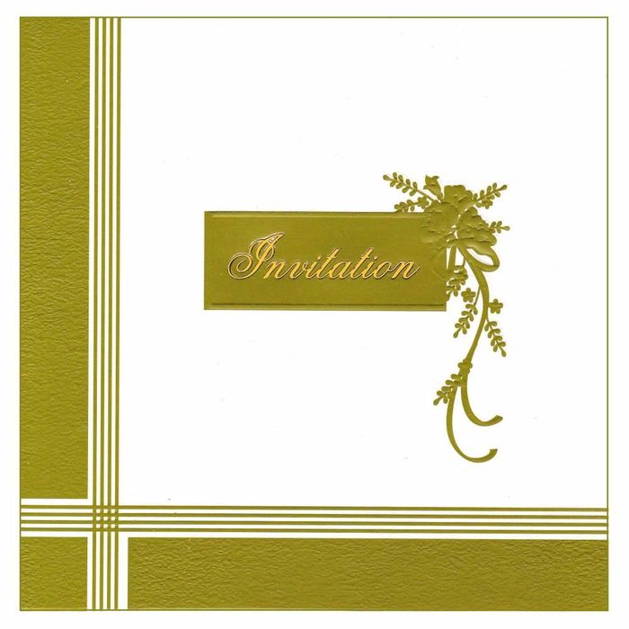 Endearing Green Shading With Blossom Theme Wedding Card - KNK4509