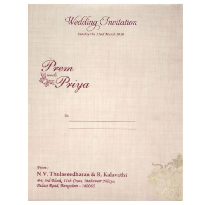 Sandal Premium Padded Stiff Board Invitation Card-KNPS9501S