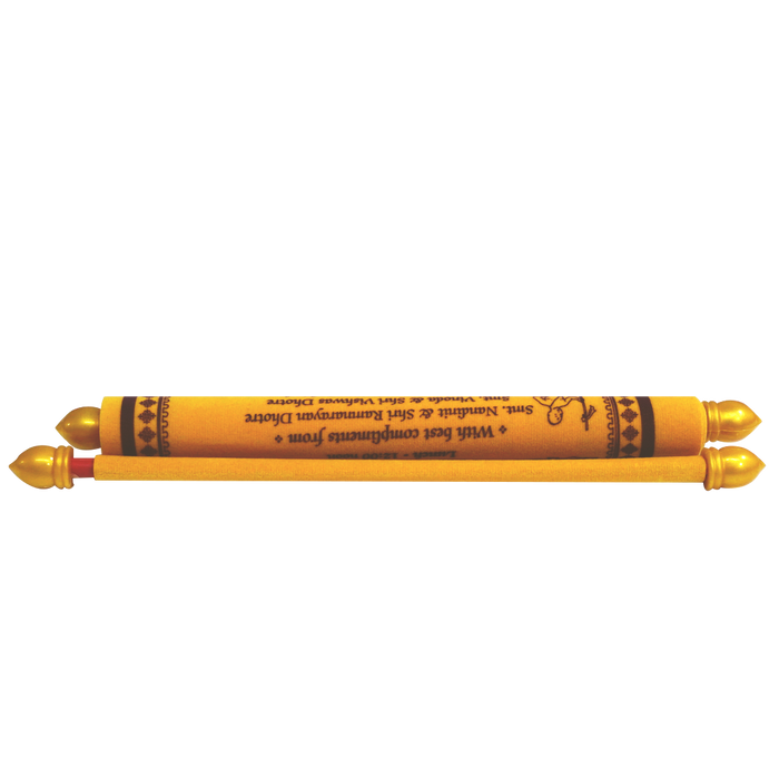 Amber Yellow Velvet Scroll Card