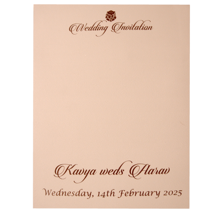 Peach Laser Cut Single Invitation Card