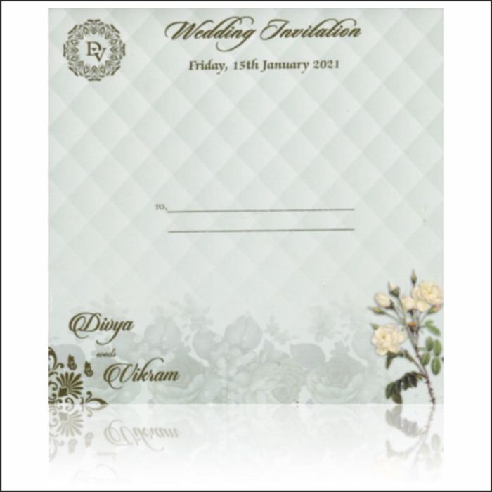 Green laser cut Floral Stiff Board Wedding Invitation Card-KNKA8051
