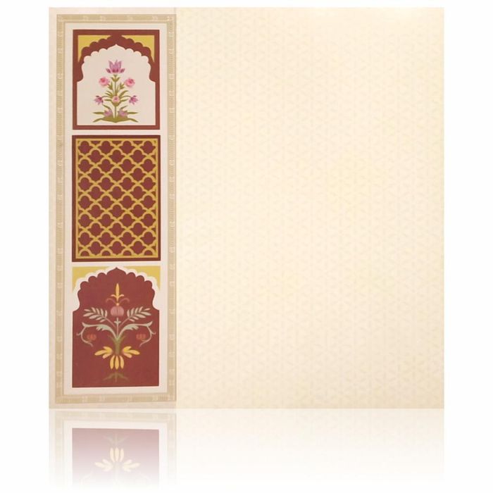 Light Green Floral Laser Cut With Offset Print Invitation Card