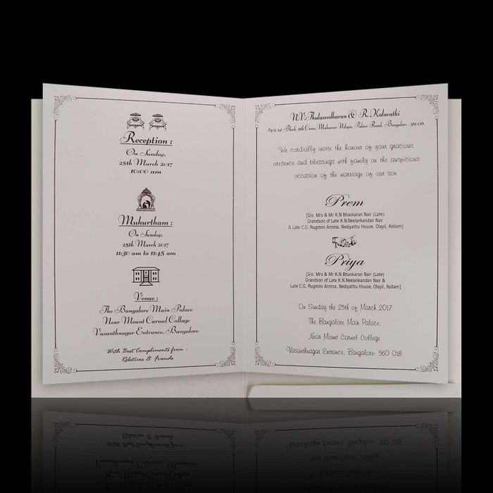 Classic White Floral Theme Wedding Card - KNK4037