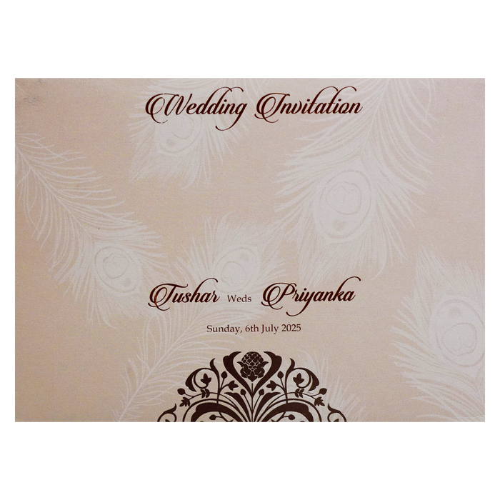 Pale Orange Gold Padded Invitation