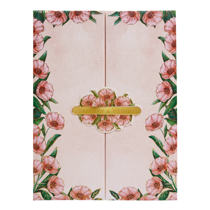 Peach Door Wedding Invitation Card