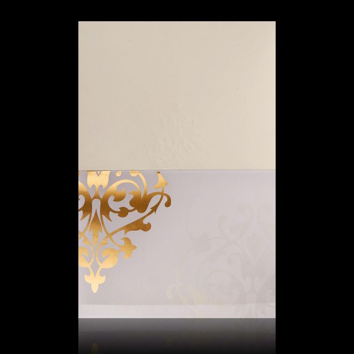 Alluring Gold Foiling Blossom Theme With Violet Shading Wedding Card - KNKZ2360