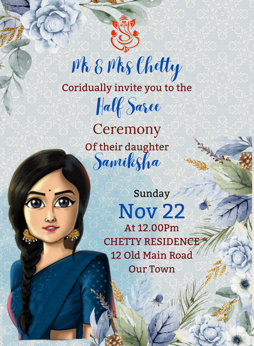 Azure Women Half Saree Invitation