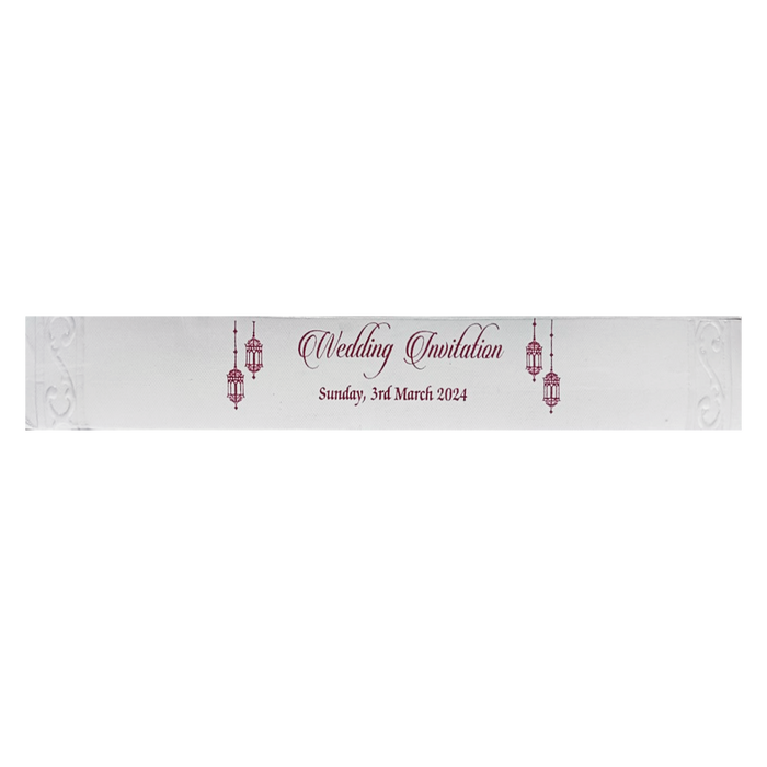Carmine Red Scroll Card