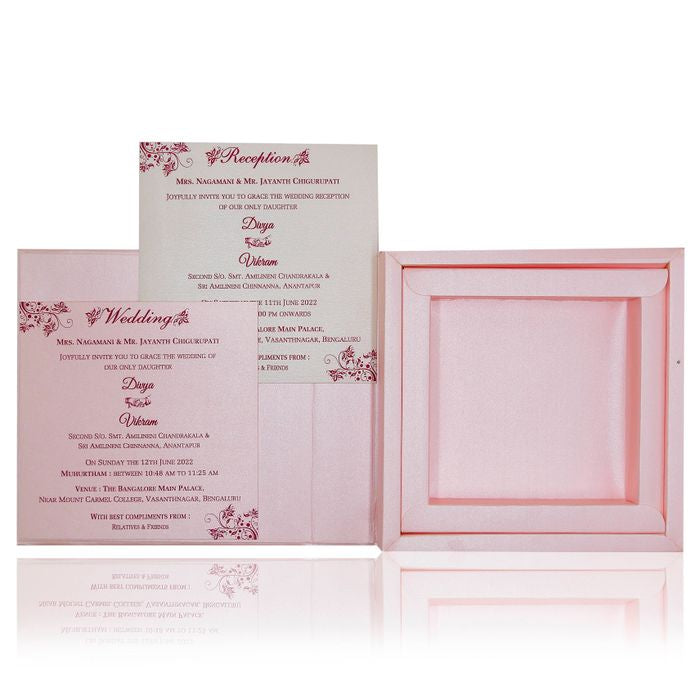 Pink gold foiling sweet box card