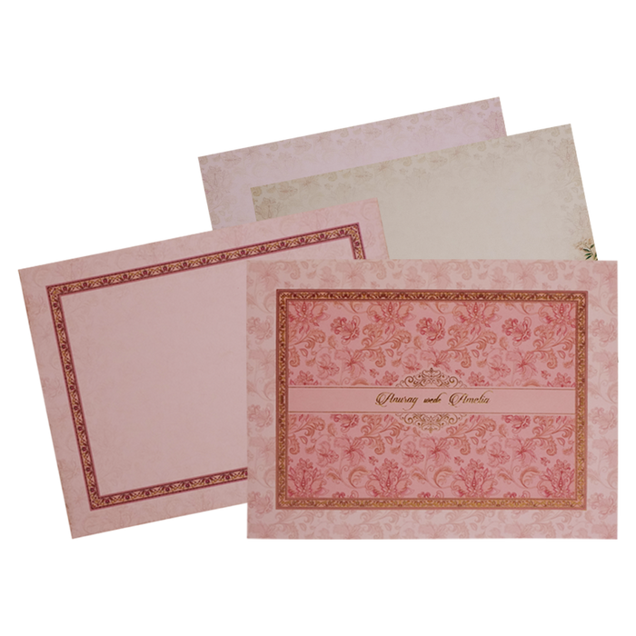 Pink Pattern Designs Wedding Invitation Card