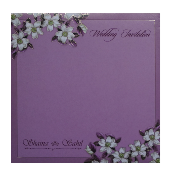 Lavender Pink Floral Padded Wedding Card