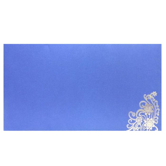 Alluring Blue Shading With Floral Theme Wedding Card - KNKS17BG