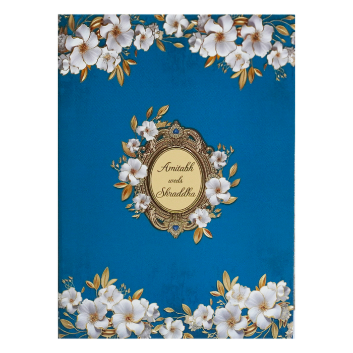 Green Floral Padded Marriage Card