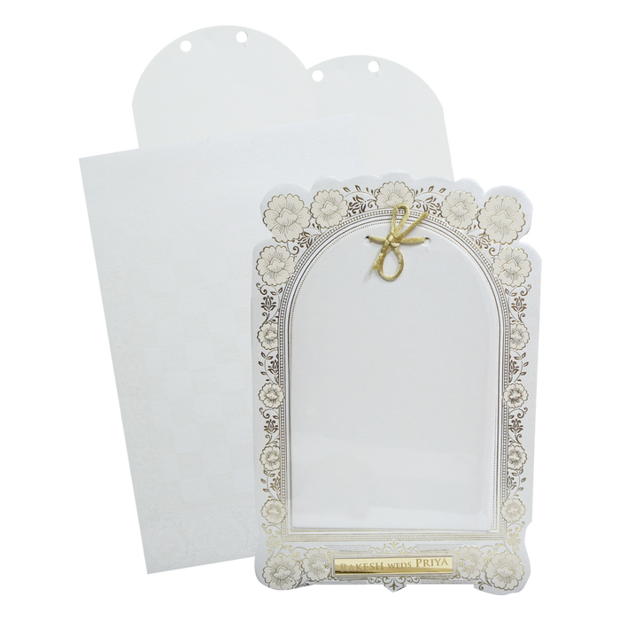 White Floral Board Invitation Card