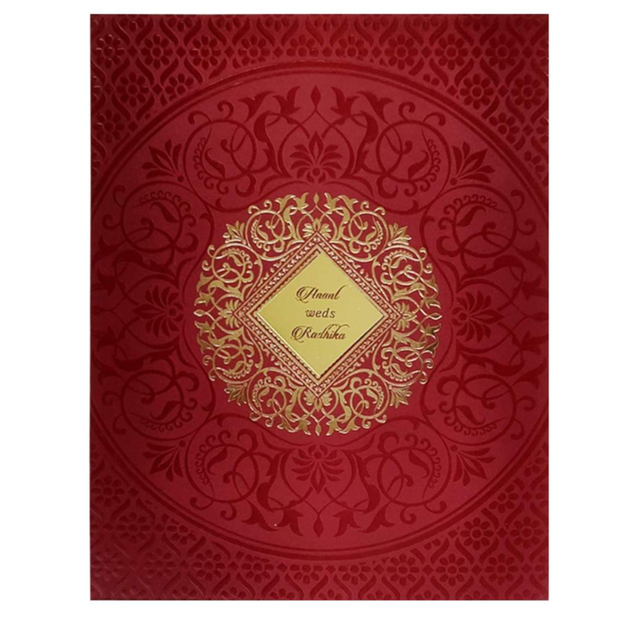 Maroon Mandala Hindu Wedding Card