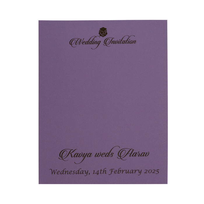 Lavender Single Laser Cut Invitation Card