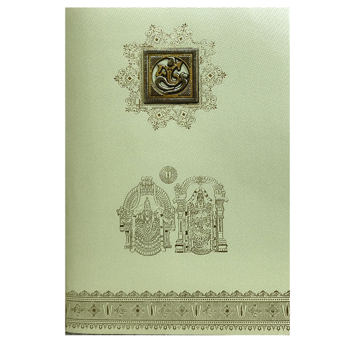 Green Floral Indian Wedding Card