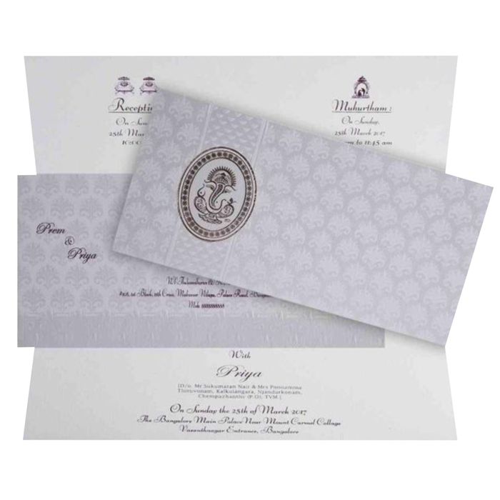 White Personal Invitation Card