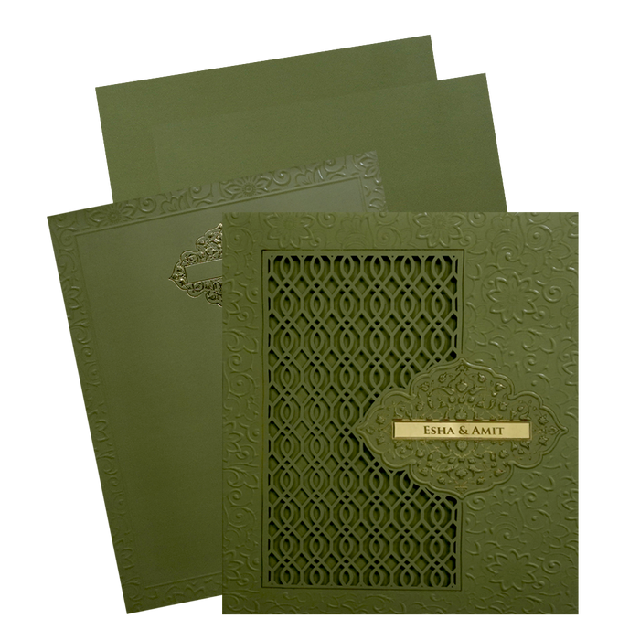 Lemon Grass MDF Wedding Card