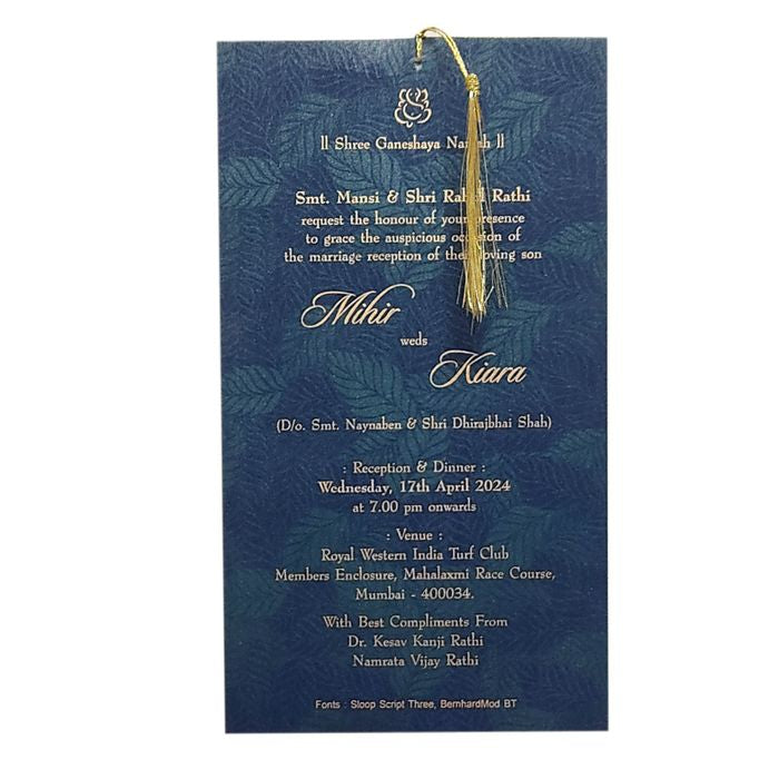Dark Blue Single Sheet Invitation