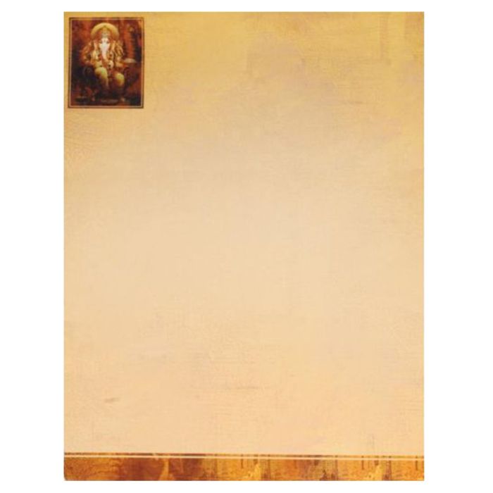Brown Classic Ganesha With Balaji And Padmavathi Hindu Wedding Card-KNKC4029