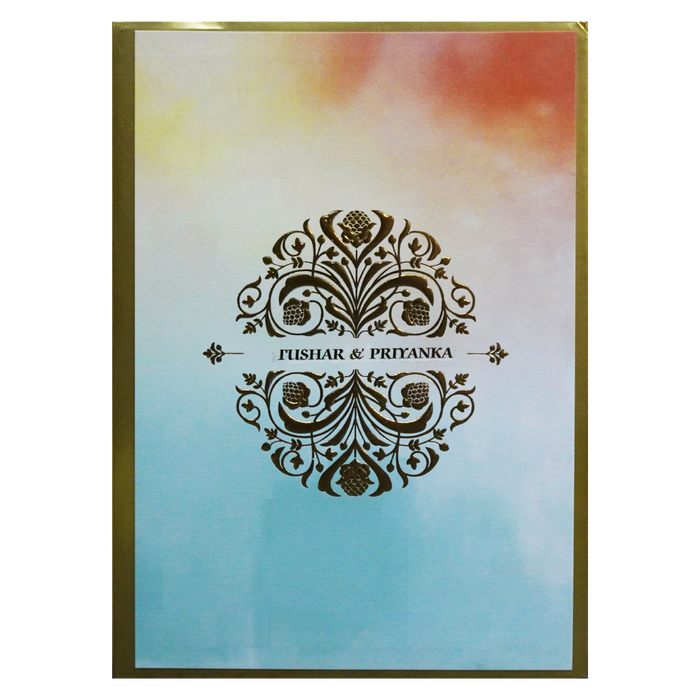 Pale Orange Gold Padded Invitation