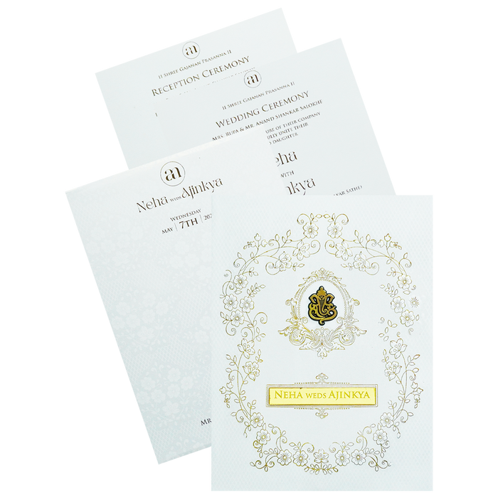 Chalk White Padded Invitation