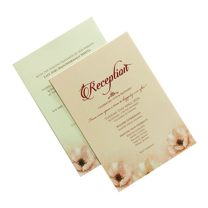 Pink Padded Blossom Invitation Card