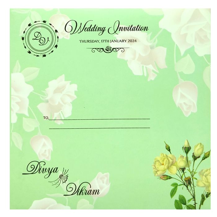 Green Door Type Invitation Card