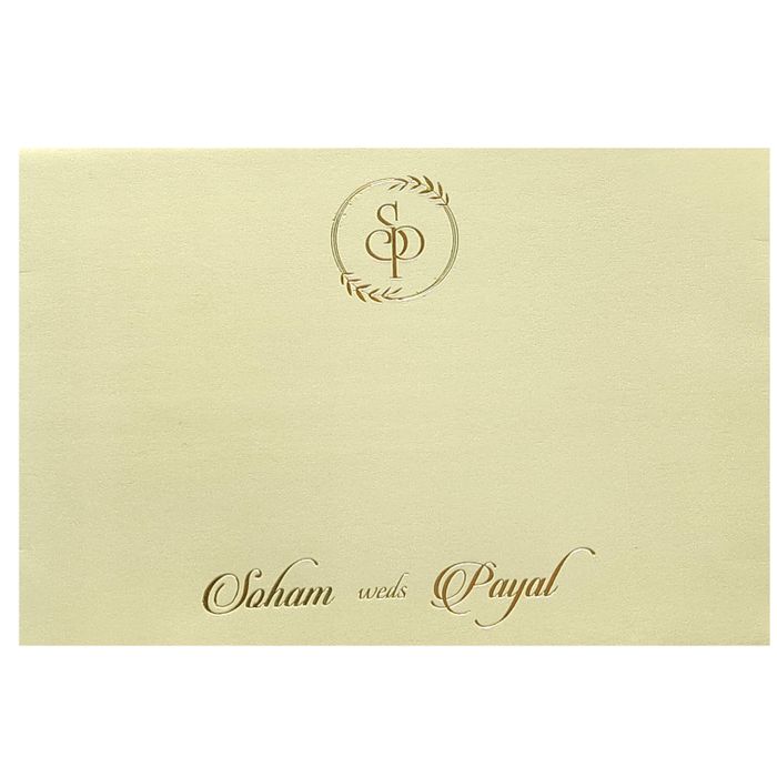 Cream Floral Tracing Invitation Card