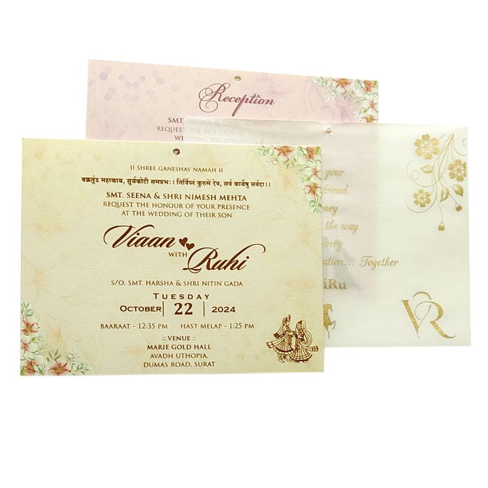 Light Pale Pink Tracing Sheet Invitation