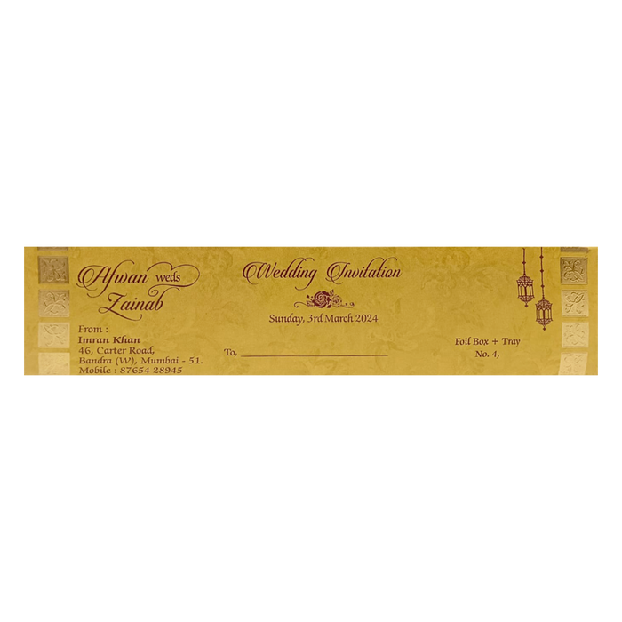 Carmine Red Satin Scroll Card