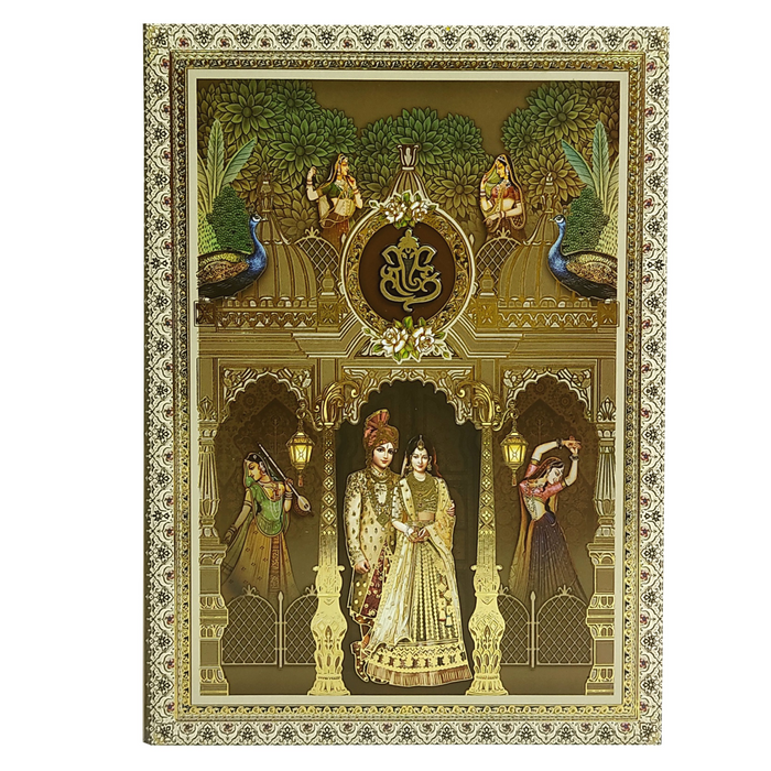 Ivory Couple Box Wedding Card Design