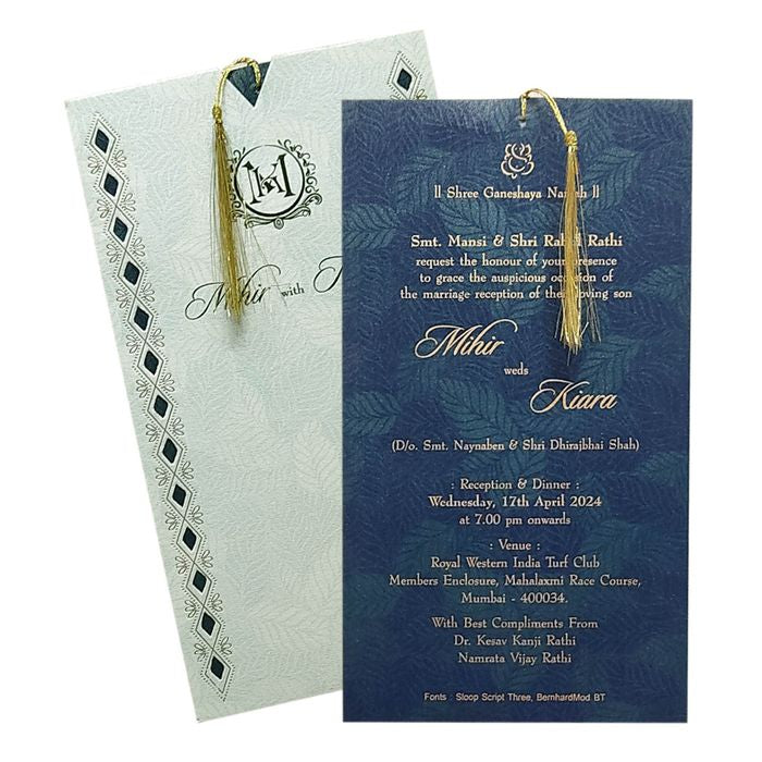 Dark Blue Single Sheet Invitation