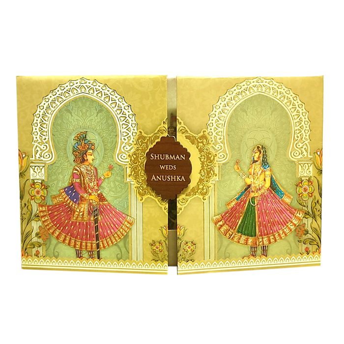 Cream Door Padded Wedding Invitation