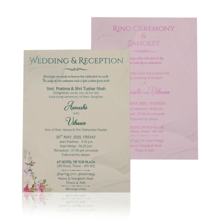 Pale Soft Green Floral Invitation