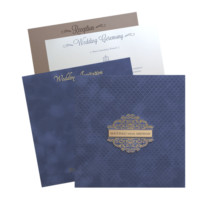 Light Grey Velvet Padded Marriage Card