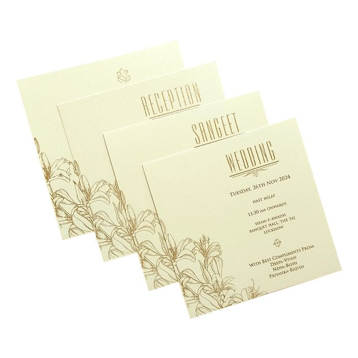 Sliver Cloud Floral Nameplate Invitation Card
