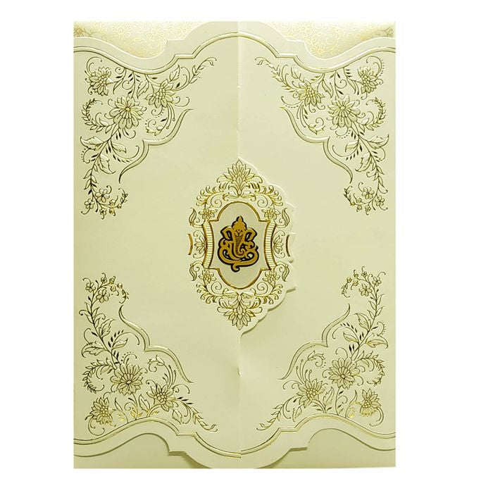 White Floral Wedding Invitation Card