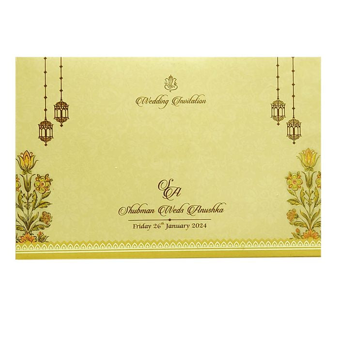Cream Door Padded Wedding Invitation