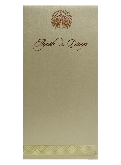 Beige Single Tracing Invitation Card