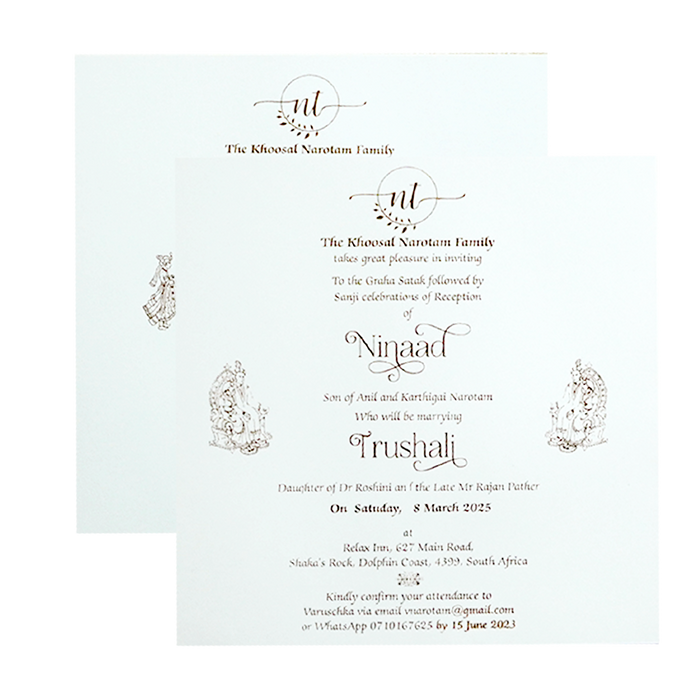 Pearly White Padded Invitation