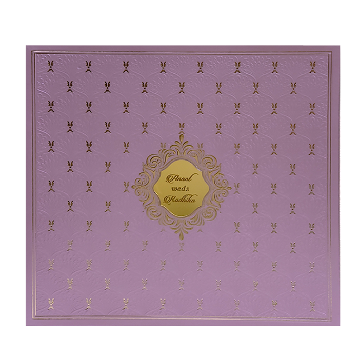 Lavender Embossed Pattern Wedding Invitation