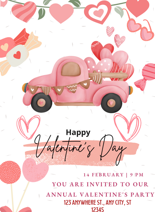Pink Ladder Valentines Day Invitation