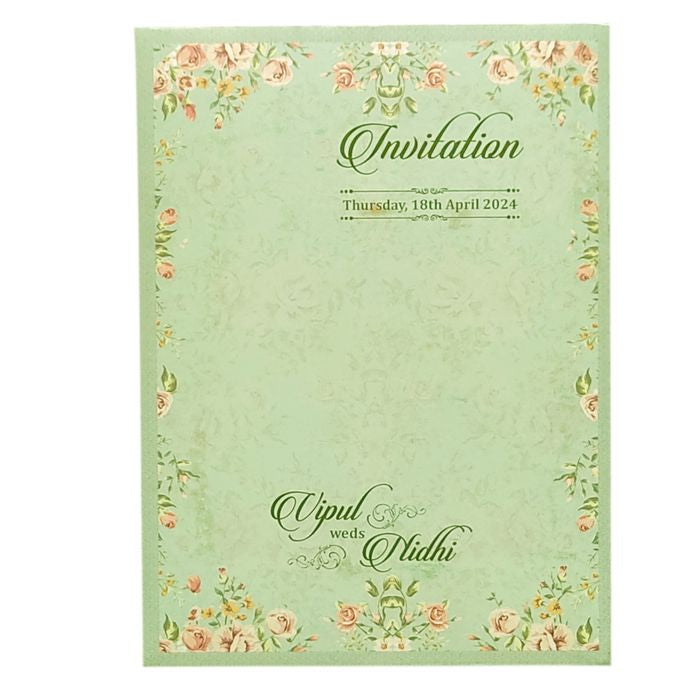 Light Soft Green Laser Cut Invitation