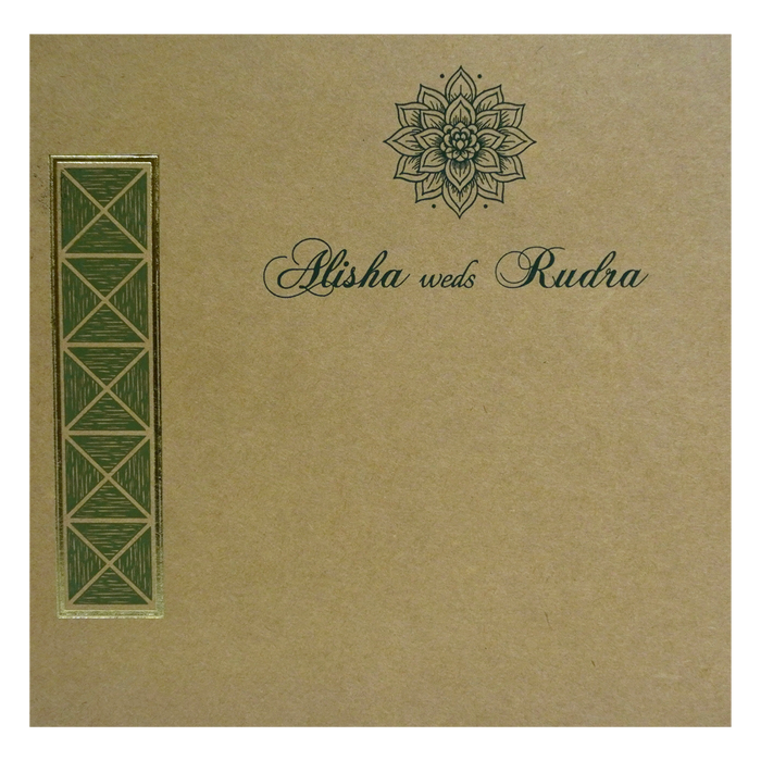 Khaki Brown Pattern Wedding Card
